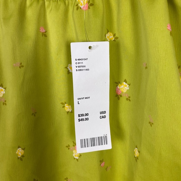 Urban Outfitters Odessa Tie Shoulder Cami Green Floral - Picture 5 of 5